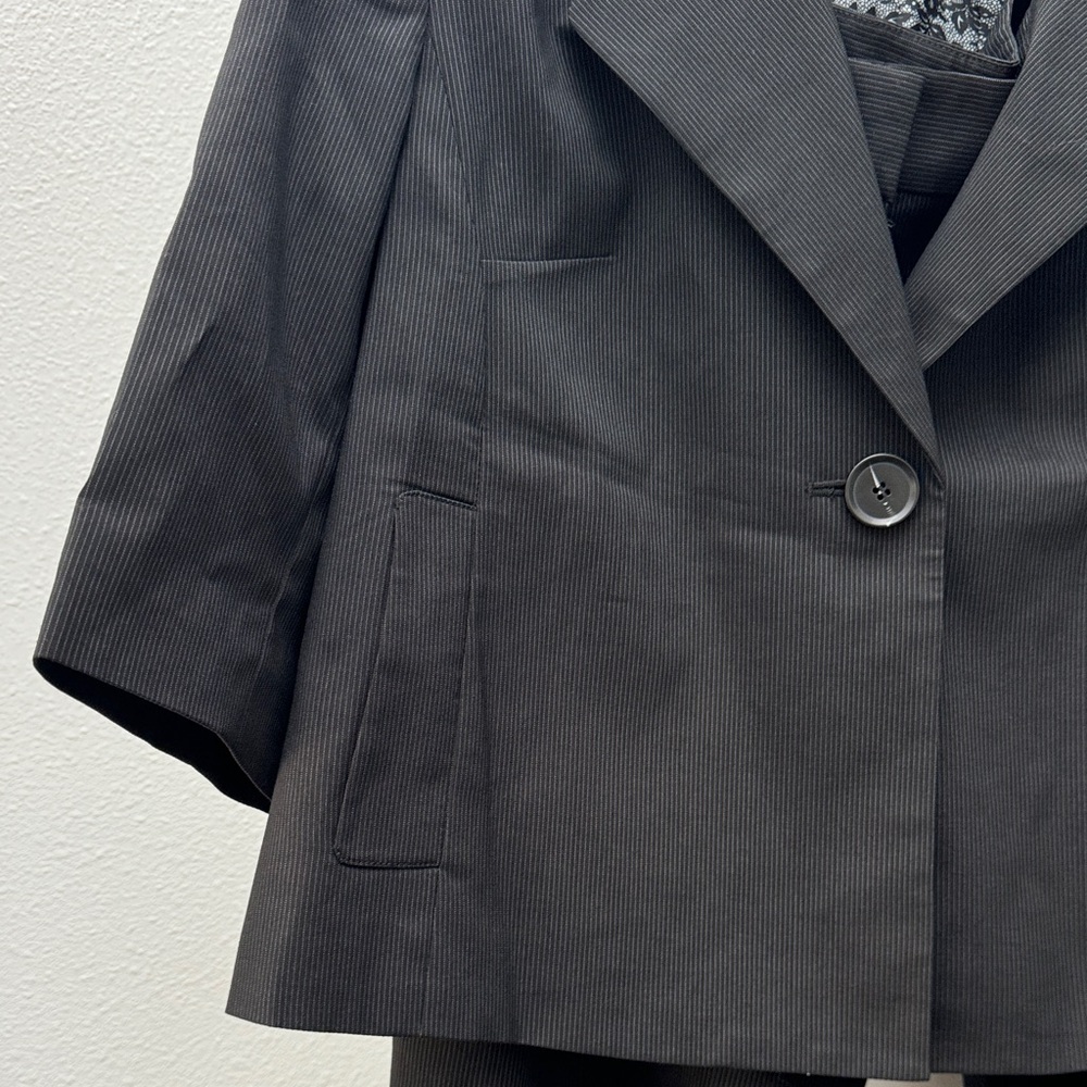 Jones New York Y2K Classic Black Pinstripe Pantsuit